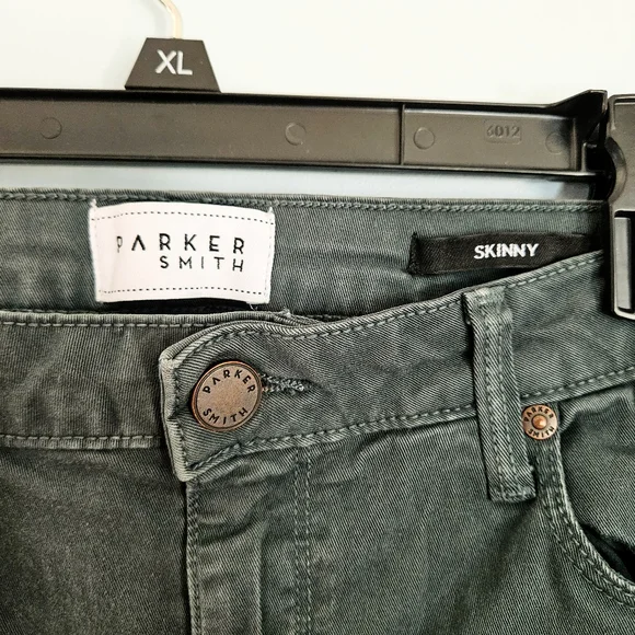 EUC Parker Smith Forest Green Denim Skinny Jeans w/ Stretchy Waist Women's Sz 31 - Picture 3 of 7